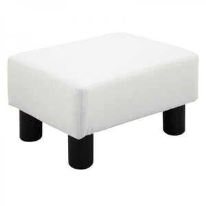 Fusshocker Sitzhocker Eingangbank Rückenfreier Sitzbank Chesterfield Weiss