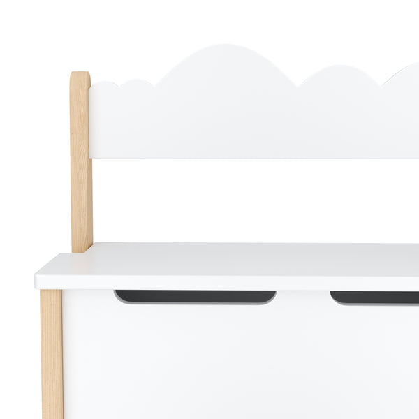 Kindersitzbank mit Stauraum DREAMYCLOUD 60 x 55 cm weiss/natur