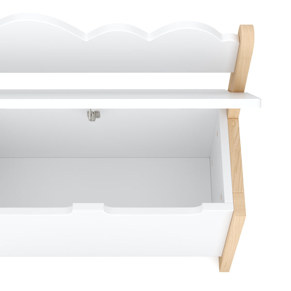 Kindersitzbank mit Stauraum DREAMYCLOUD 60 x 55 cm weiss/natur