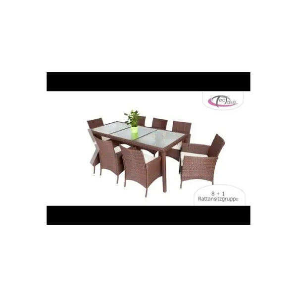 Aluminium Rattan Sitzgruppe Menorca schwarz