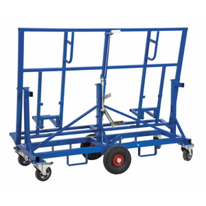 Plattenhalter Baustellenwagen Plattenwagen, bis 500kg belastbar, 2 Bockrollen, 4 Lenkrollen 2 davon mit Bremse