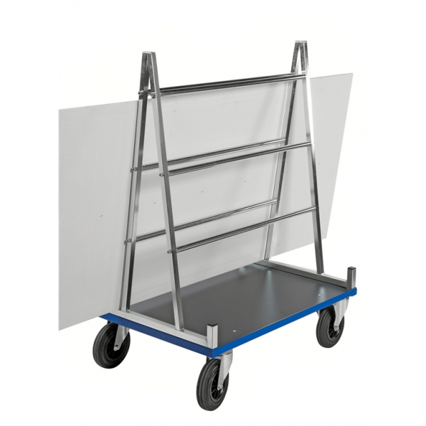 Scheibenwagen Plattenwagen,bis 500kg belastbar, 2 Bock- und 2 Lenkrollen mit Bremse, verzink
