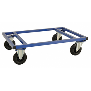 Palettenwagen bis 800kg belastbar, 2 Bockrollen, 2 Lenkrollen, blau