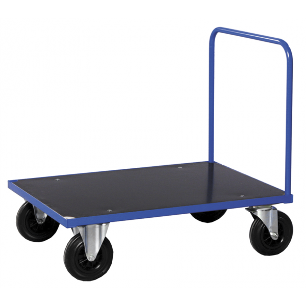 Plattformwagen Plattformwagen, bis 500kg belastbar, 2 Bockrollen, 2 Lenkrollen, blau