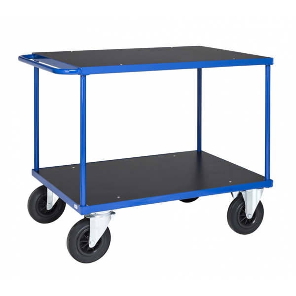 Tischwagen Plattformwagen Blau MDF Platte