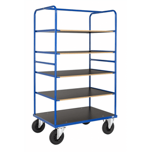 Plattformwagen Multi-Etagenwagen, 5 Böden, bis 500kg belastbar, 2 Bockrollen, 2 Lenkrollen