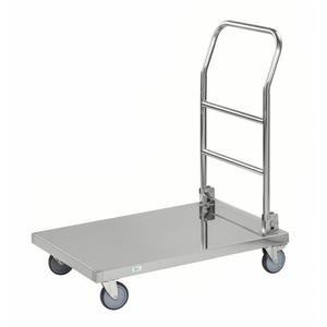 Edelstahl Plattformwagen mit höhenverstellbarem Griff, Klasse C2 Edelstahl 18/0