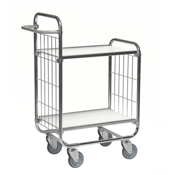Etagenwagen 2 Böden, bis 250kg belastbar, 4 Lenkrollen, 2 davon mit Bremse