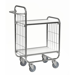 Etagenwagen 2 Böden, bis 250kg belastbar, 4 Lenkrollen, 2 davon mit Bremse