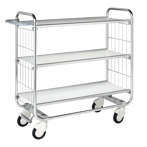 Etagenwagen 3 Böden, bis 250kg belastbar, 4 Lenkrollen, verzinkt