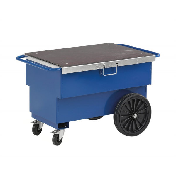 Baustellenwagen Werkzeugwagen, bis 400kg belastbar, 2 Lenk- und 2 Bockrollen, blau