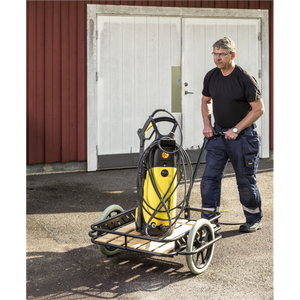 Karren Handwagen, bis 150kg belastbar, 2 unplattbare Reifen, schwarz