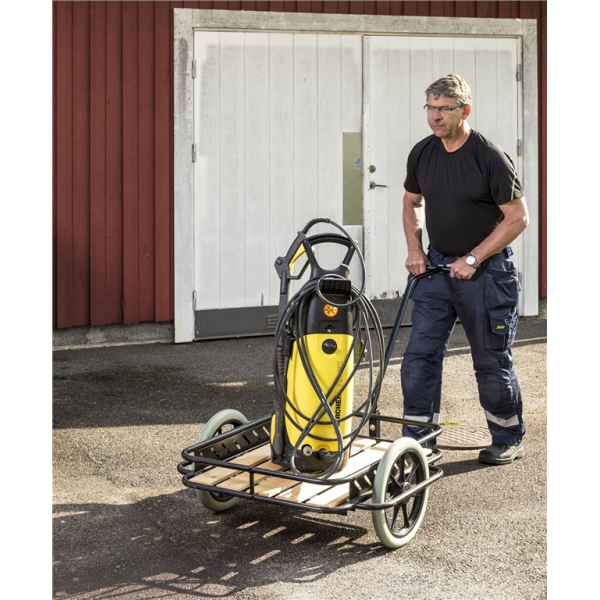 Karren Handwagen, bis 150kg belastbar, 2 unplattbare Reifen, schwarz