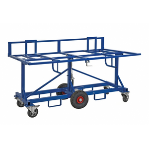 Plattenhalter Baustellenwagen Plattenwagen, bis 500kg belastbar, 2 Bockrollen, 4 Lenkrollen 2 davon mit Bremse