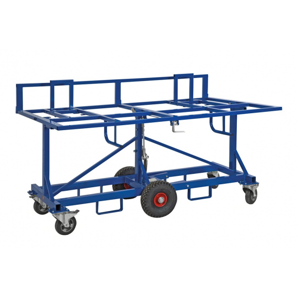 Plattenhalter Baustellenwagen Plattenwagen, bis 500kg belastbar, 2 Bockrollen, 4 Lenkrollen 2 davon mit Bremse