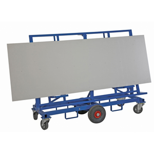 Plattenhalter Baustellenwagen Plattenwagen, bis 500kg belastbar, 2 Bockrollen, 4 Lenkrollen 2 davon mit Bremse
