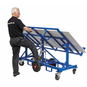 Plattenhalter Baustellenwagen Plattenwagen, bis 500kg belastbar, 2 Bockrollen, 4 Lenkrollen 2 davon mit Bremse
