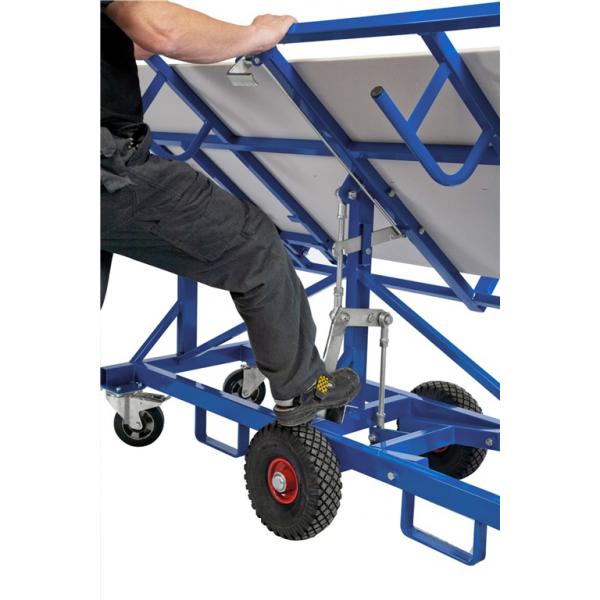 Plattenhalter Baustellenwagen Plattenwagen, bis 500kg belastbar, 2 Bockrollen, 4 Lenkrollen 2 davon mit Bremse