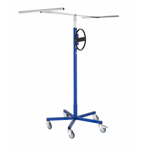 Baustellenwagen Plattenlift, bis 70kg belastbar, 5 Lenkrollen, 1 davon mit Bremse, blau