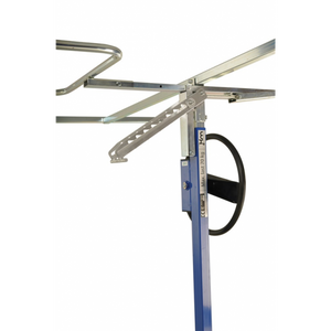 Baustellenwagen Plattenlift, bis 70kg belastbar, 5 Lenkrollen, 1 davon mit Bremse, blau