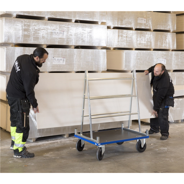 Scheibenwagen Plattenwagen,bis 500kg belastbar, 2 Bock- und 2 Lenkrollen mit Bremse, verzink