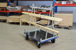 Scheibenwagen Plattenwagen,bis 500kg belastbar, 2 Bock- und 2 Lenkrollen mit Bremse, verzink
