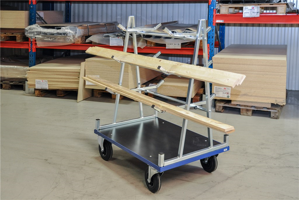 Scheibenwagen Plattenwagen,bis 500kg belastbar, 2 Bock- und 2 Lenkrollen mit Bremse, verzink