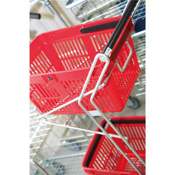 Gitterwagen Einkaufswagen, bis 60kg belastbar, 4 Lenkrollen, verzinkt