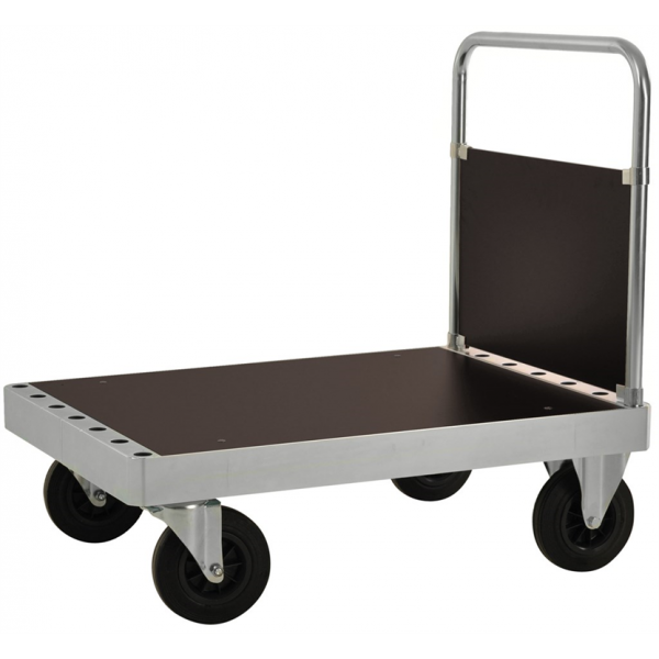 Plattformwagen Plattformwagen, bis 800kg belastbar, 2 Bockrollen, 2 Lenkrollen, silber