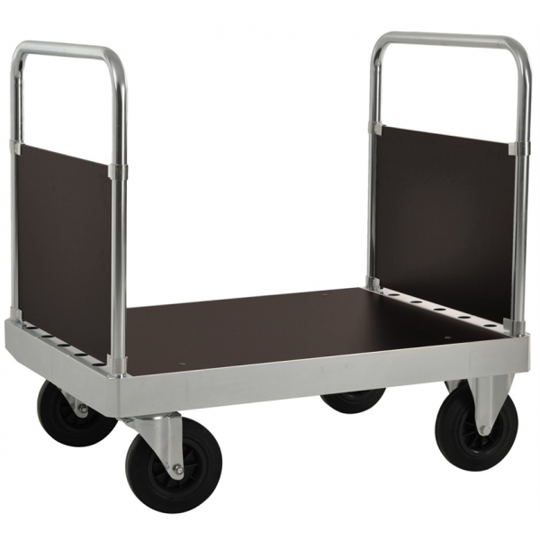 Plattformwagen Plattformwagen, bis 800kg belastbar, 2 Bockrollen, 2 Lenkrollen, silber