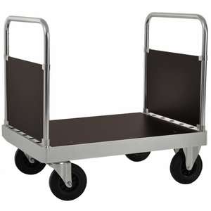 Plattformwagen Plattformwagen, bis 800kg belastbar, 2 Bockrollen, 2 Lenkrollen, silber