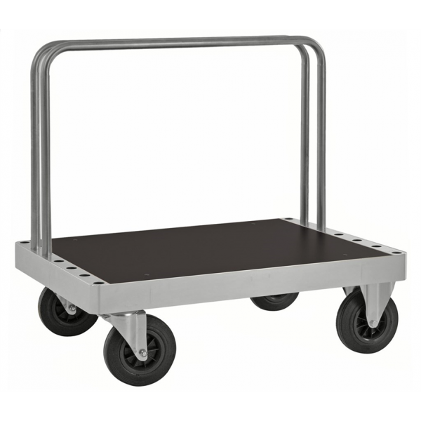 Plattformwagen Plattenwagen, bis 800kg belastbar, 2 Bockrollen, 2 Lenkrollen, silber