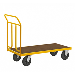 Plattformwagen Plattformwagen, bis 400kg belastbar, 2 Bockrollen, 2 Lenkrollen, gelb