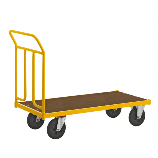 Plattformwagen Plattformwagen, bis 400kg belastbar, 2 Bockrollen, 2 Lenkrollen, gelb