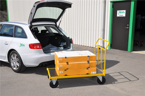 Plattformwagen Plattformwagen, bis 400kg belastbar, 2 Bockrollen, 2 Lenkrollen, gelb