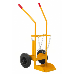Karren Gasflaschenwagen, bis 150kg belastbar, Vollgummiräder 250x60mm, gelb