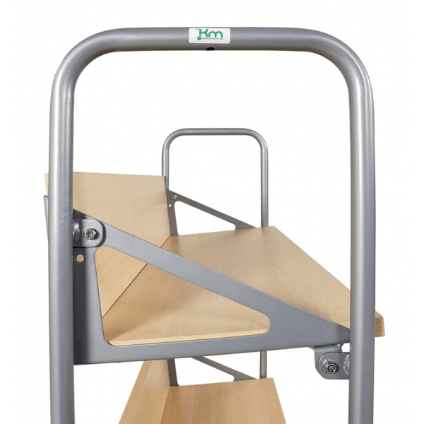 Archivwagen in Birkeoptik mit 2 schrägen Böden 50kg Tragkraft