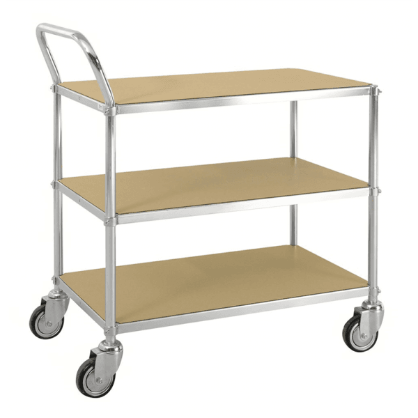 ESD-Etagenwagen mit 3 Böden bis 150kg belastbar, 4 Lenkrollen