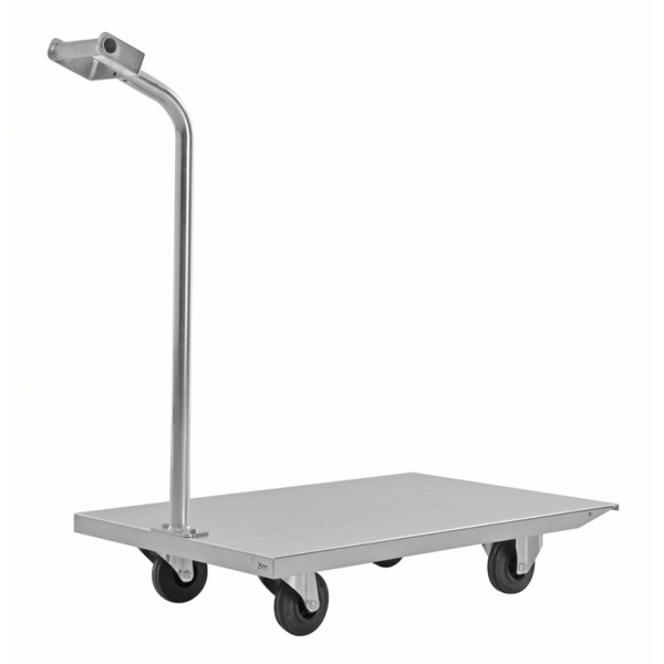 Plattformwagen Griffroller, bis 400kg belastbar, 2 Bockrollen, 2 Lenkrollen, verzinkt