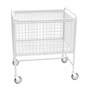 Gitterwagen bis 100kg belastbar, 4 Lenkrollen, weiss