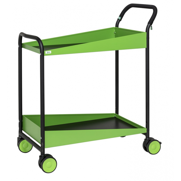 Design Tischwagen Servierwagen mit 2 Böden Grün/Schwarz