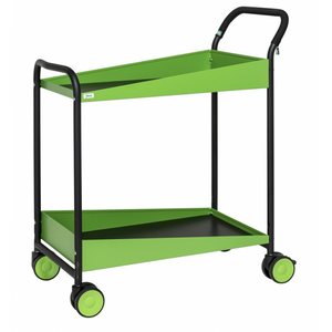 Design Tischwagen Servierwagen mit 2 Böden Grün/Schwarz