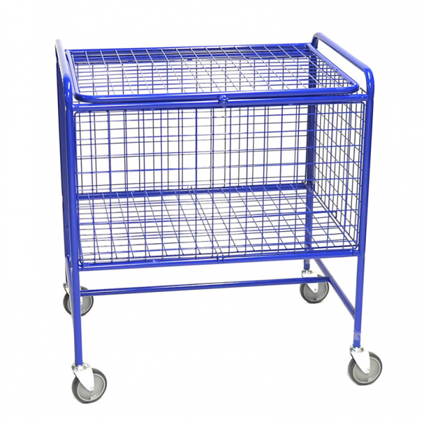 Gitterwagen bis 100kg belastbar, 4 Lenkrollen, blau