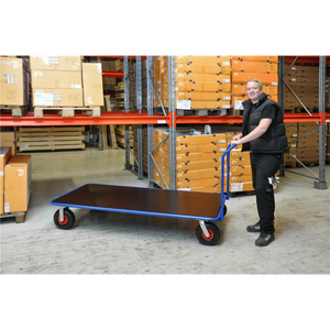 Extra großer Plattformwagen, bis 500kg belastbar, 2 Bockrollen, 2 Lenkrollen