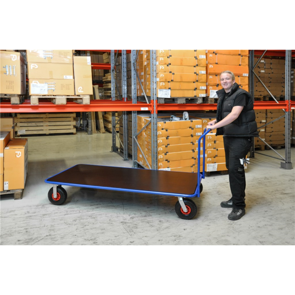 Extra großer Plattformwagen, bis 500kg belastbar, 2 Bockrollen, 2 Lenkrollen