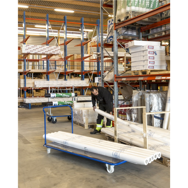 Extra großer Plattformwagen, bis 500kg belastbar, 2 Bockrollen, 2 Lenkrollen