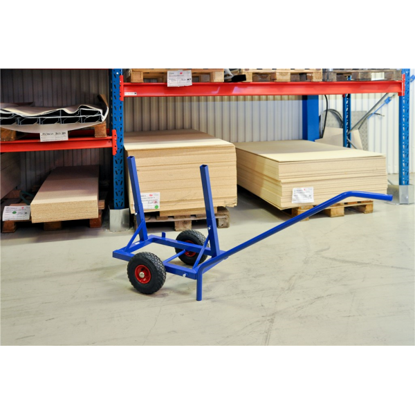 Scheibenwagen Plattenwagen, bis 200kg belastbar, Luftbereift 260mm, blau