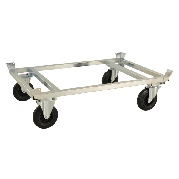 Palettenwagen mit Palettenhalter, bis 800kg belastbar, 2 Bockrollen,