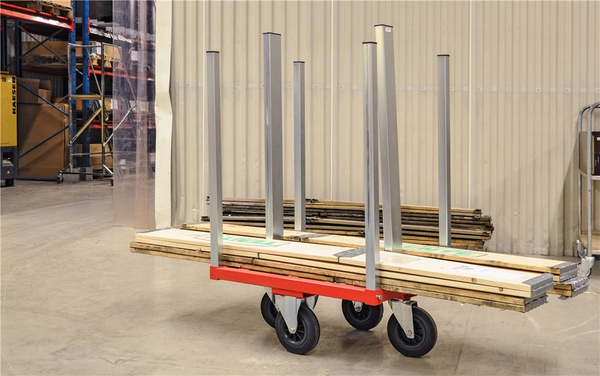 Palettenwagen Transportwagen, bis 300kg belastbar, 2 Bockrollen, 2 Lenkrollen