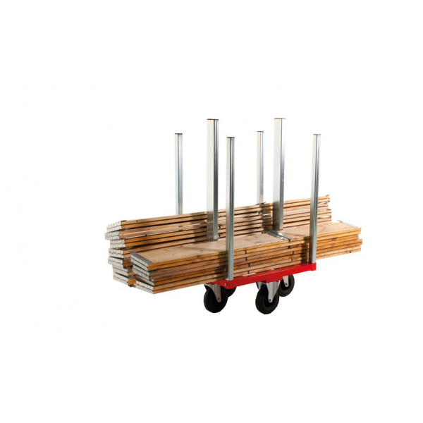 Palettenwagen Transportwagen, bis 300kg belastbar, 2 Bockrollen, 2 Lenkrollen